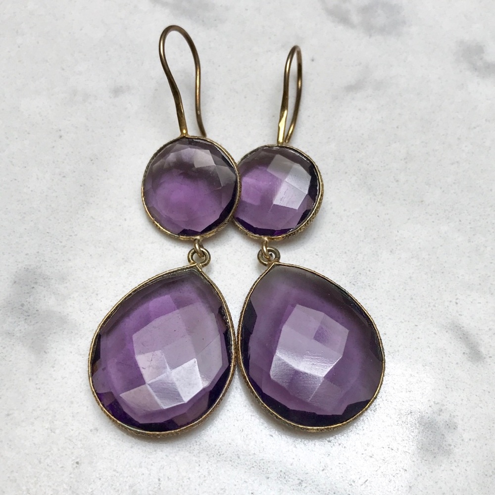 Amethyst Hydro Quartz Drop Earrings